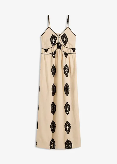 Maxikjole i luftig linmiks, bonprix