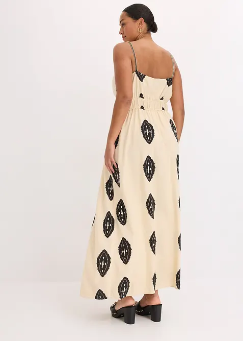 Maxikjole i luftig linmiks, bonprix