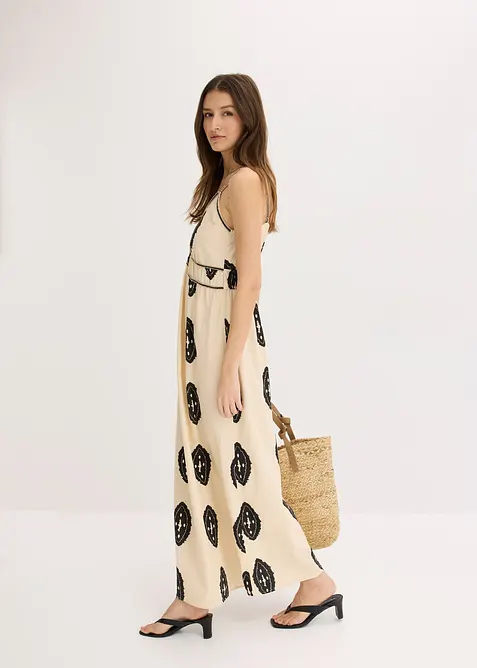 Maxikjole i luftig linmiks, bonprix