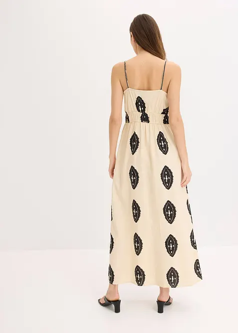 Maxikjole i luftig linmiks, bonprix