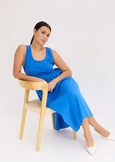 Trikotkjole i materialmiks, bonprix