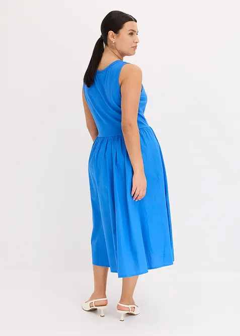 Trikotkjole i materialmiks, bonprix