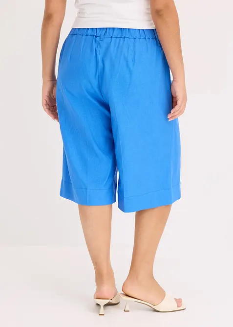 Bermudashorts i luftig linmiks med vide ben, bonprix