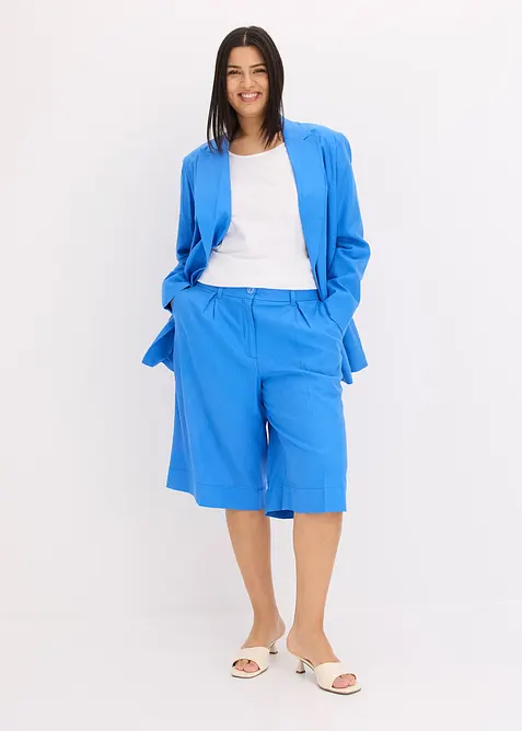 Bermudashorts i luftig linmiks med vide ben, bonprix