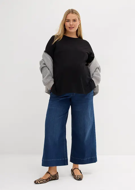 2-i-1-mammatopp i &oslash;kologisk bomull med sidesplitter, bonprix