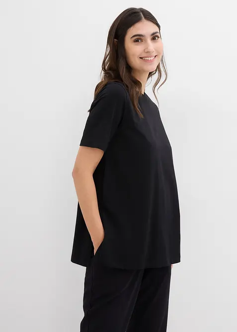 2-i-1-mammatopp i &oslash;kologisk bomull med sidesplitter, bonprix