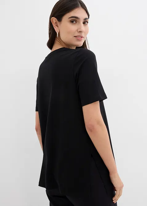 2-i-1-mammatopp i &oslash;kologisk bomull med sidesplitter, bonprix