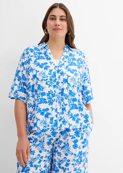 Kortermet bluse i myk viskosemiks, bonprix