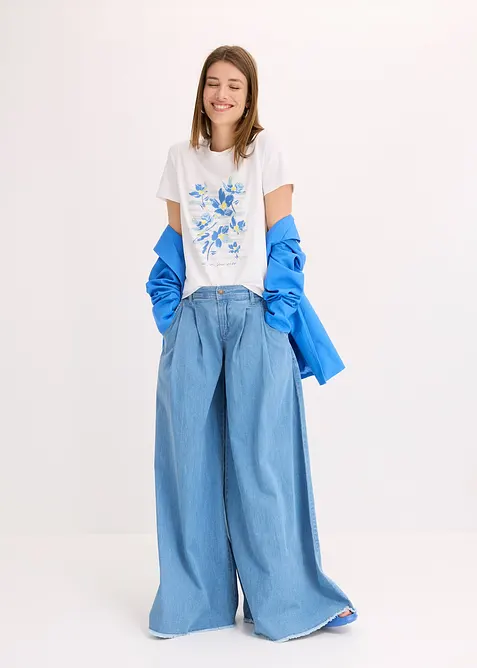 T-skjorte i elastisk bomullsmiks, bonprix