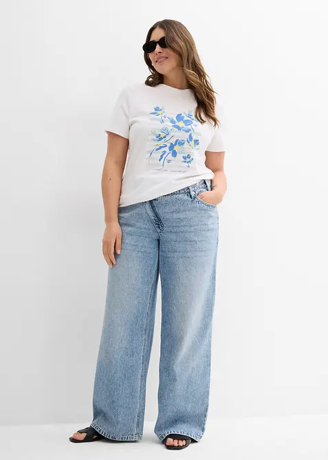 T-skjorte i elastisk bomullsmiks, bonprix