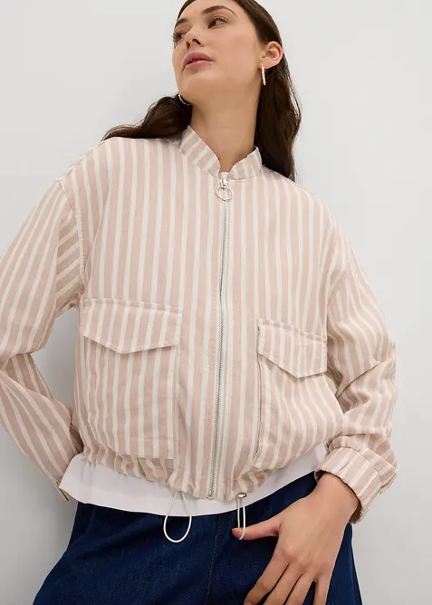 Bomberjakke i linstil, bonprix