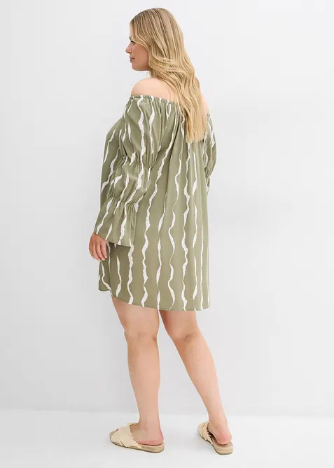 Kjole i lett viskose med singoalla-utringning, bonprix