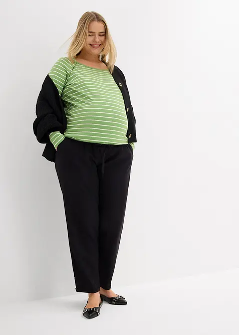 Mammabukse med lin, Straight Leg, bonprix