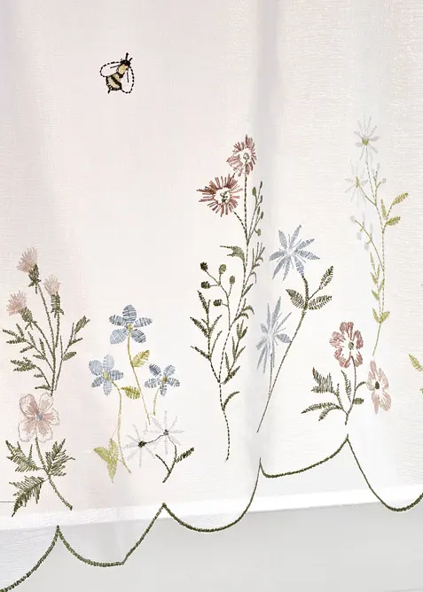 Gardinkappe med blomsterbroderi, bonprix