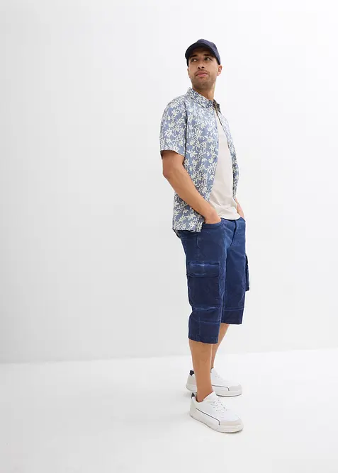 Lang cargo-bermudashorts med stretch og komfortsnitt, Regular Fit, bonprix