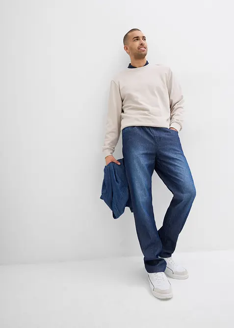 Classic Fit pull on-jeans i lett denim (2-pack), bonprix