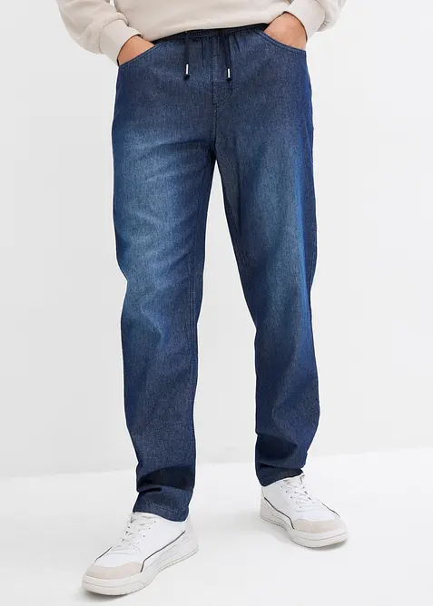 Classic Fit pull on-jeans i lett denim (2-pack), bonprix