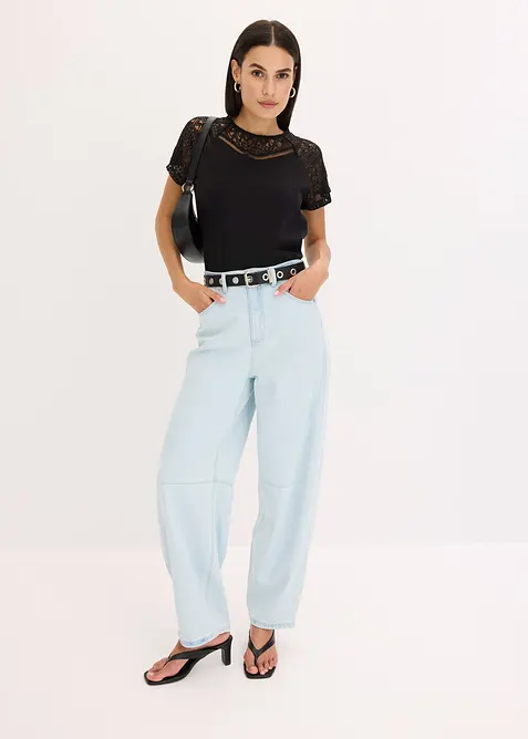 Topp med blonder, bonprix