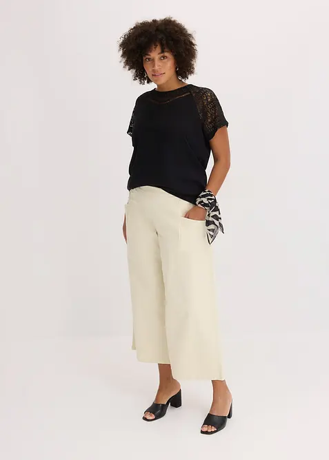 Topp med blonder, bonprix