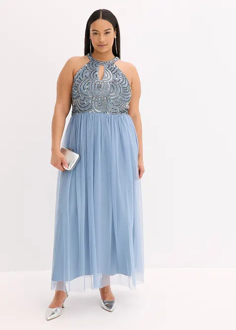 Maxikjole med paljettbroderi, bonprix