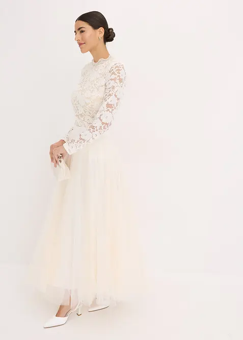 Maxiskjørt i fin tyll, bonprix