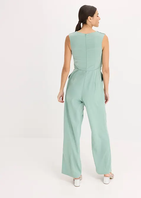 Jumpsuit i sateng med glans, bonprix