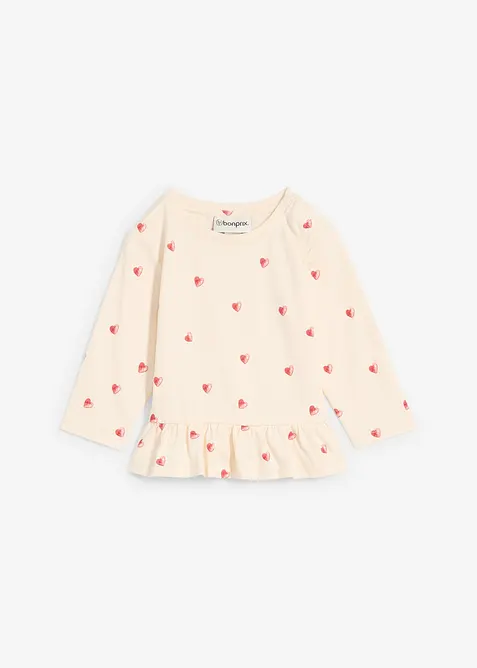 Langermet topp i &oslash;kologisk bomull, bonprix