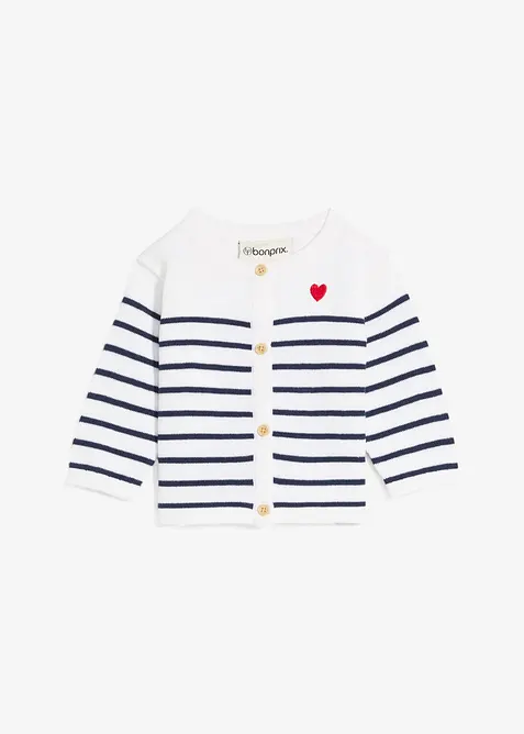 Finstrikket cardigan med knapper, bonprix