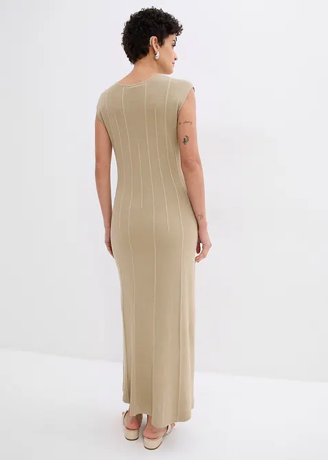 Strikket kjole i viskosemiks og figurn&aelig;r modell, bonprix