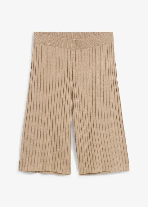 Strikket bermudashorts med høy linning, av viskosemiks, bonprix