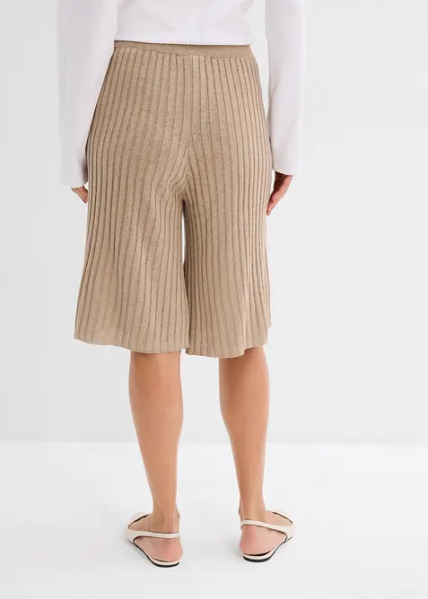 Strikket bermudashorts med høy linning, av viskosemiks, bonprix