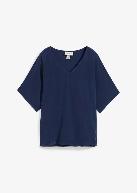 Topp med silke og vevd innfelling, bonprix