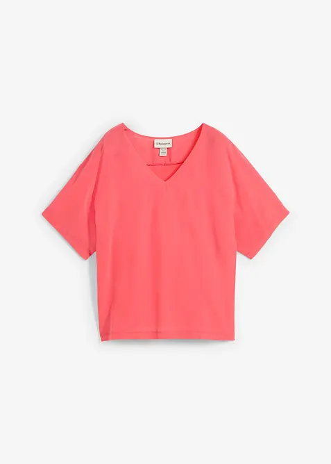 Topp med silke og vevd innfelling, bonprix