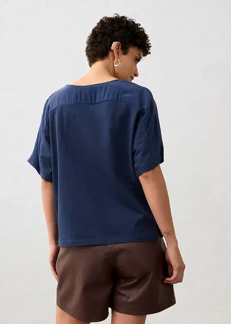 Topp med silke og vevd innfelling, bonprix