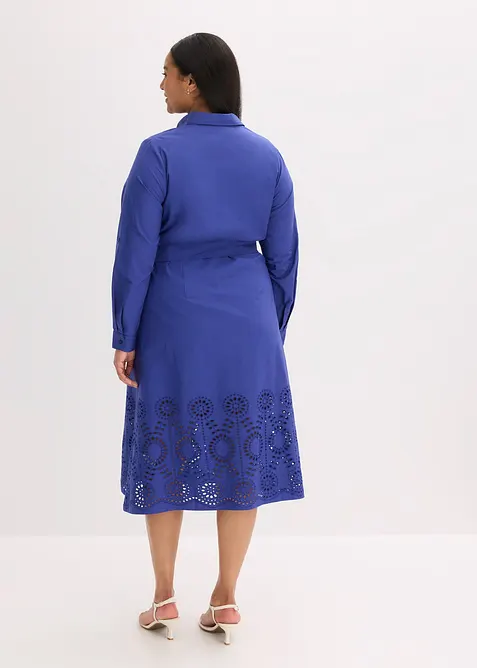 Skjortekjole med hullbroderi, bonprix