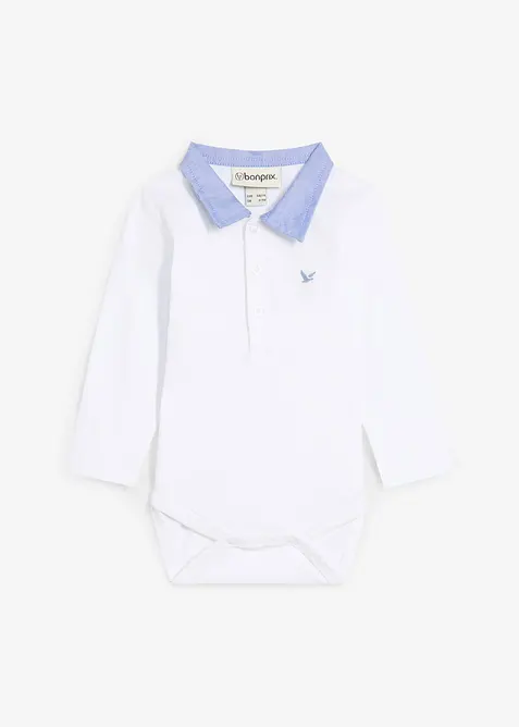 Body i økologisk bomull med skjortekrage, bonprix