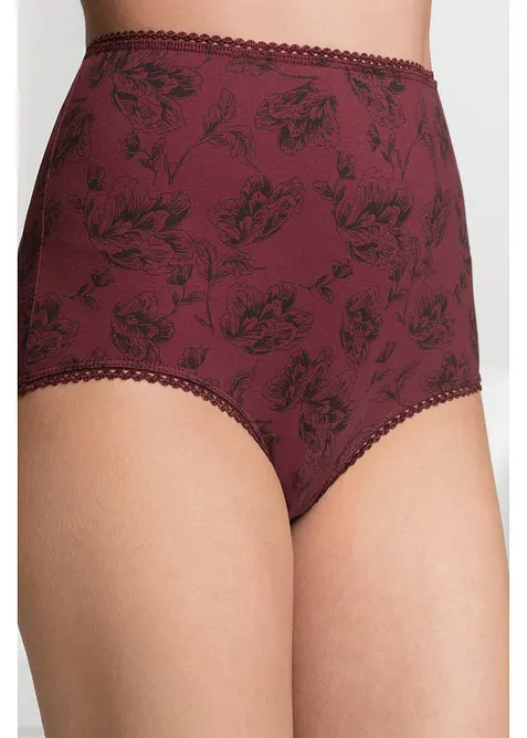 Høy truse med økologisk bomull (4-pack), bonprix