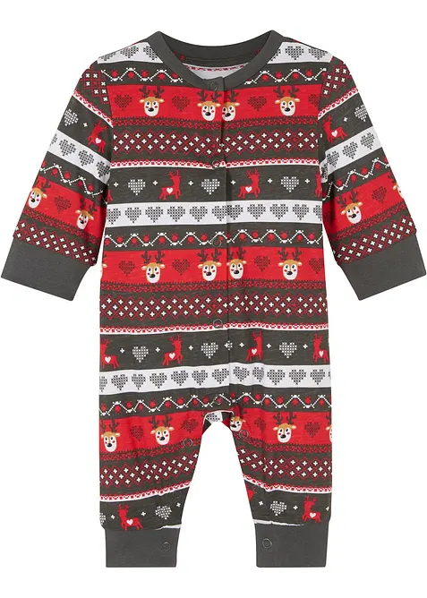 Babyoverall med julem&oslash;nster, bonprix