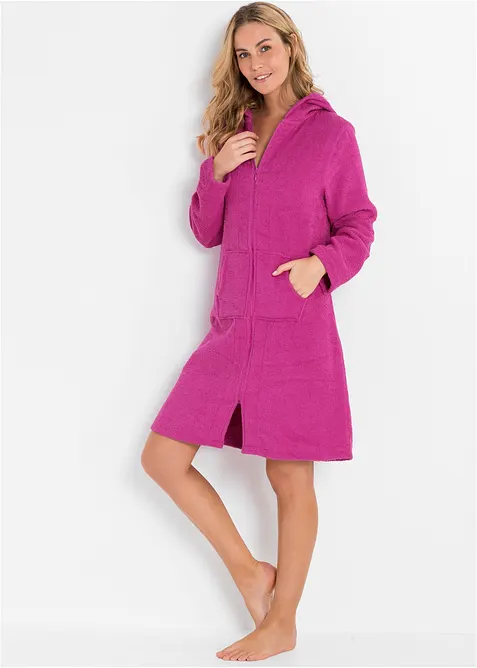 Badekåpe i frotté  av økologisk bomull, med glidelås, bonprix