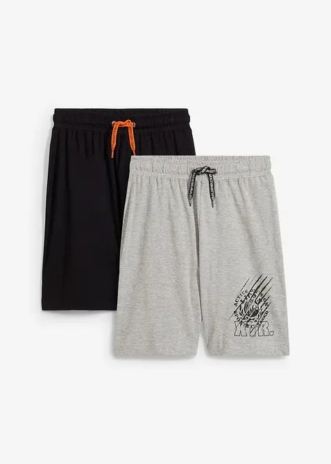 Bermudashorts i jersey med &oslash;kologisk bomull (2-pack), bonprix