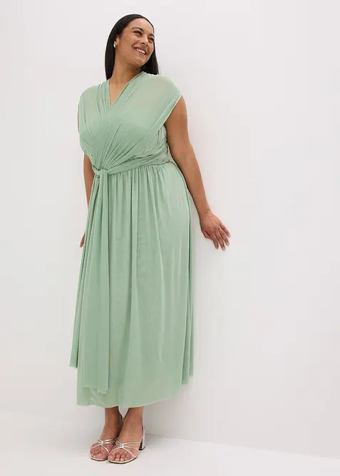 Maxikjole i mesh med ulike bæremuligheter, bonprix