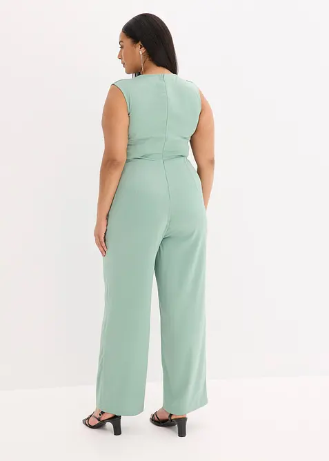 Jumpsuit i sateng med glans, bonprix
