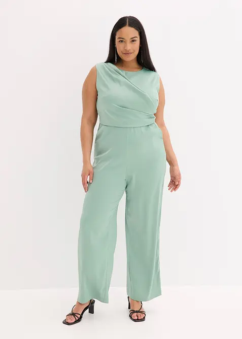 Jumpsuit i sateng med glans, bonprix