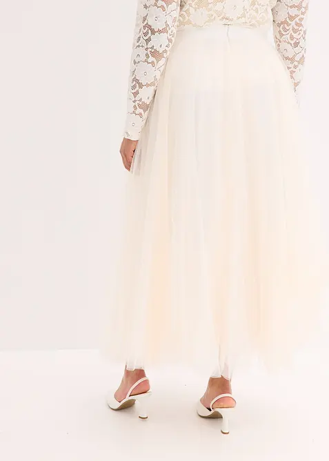 Maxiskjørt i fin tyll, bonprix