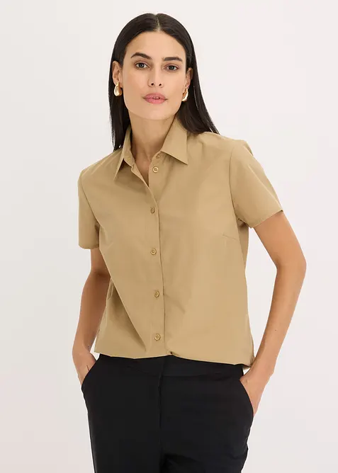 Kortermet bluse i poplin, bonprix
