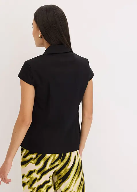 Kortermet blazer i bomullssateng, bonprix