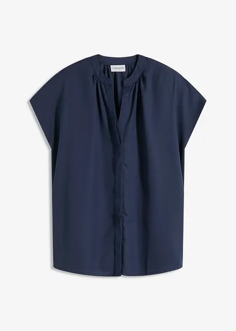 Kortermet bluse med skjult knappestolpe, bonprix