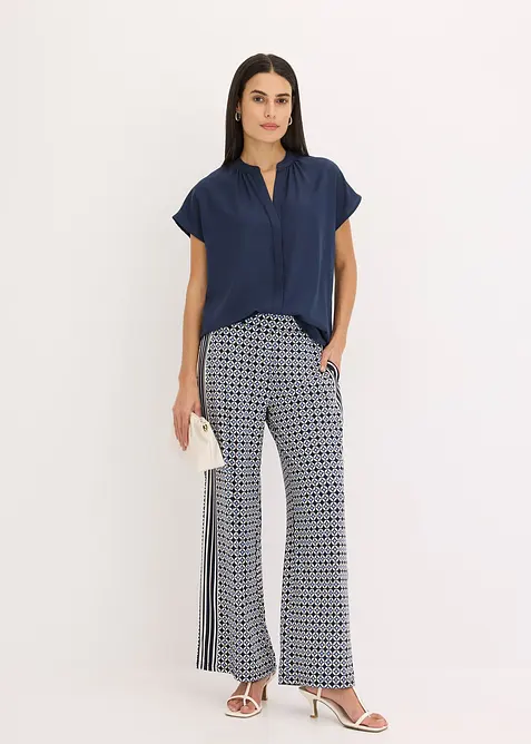 Kortermet bluse med skjult knappestolpe, bonprix