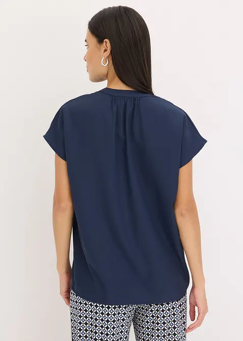 Kortermet bluse med skjult knappestolpe, bonprix