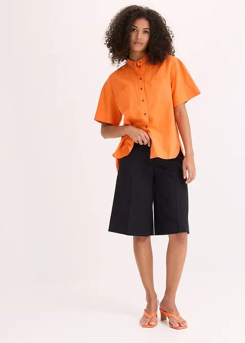 Skjortebluse i fin viskosemiks, bonprix